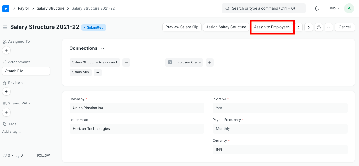 Salary Structure Assignment